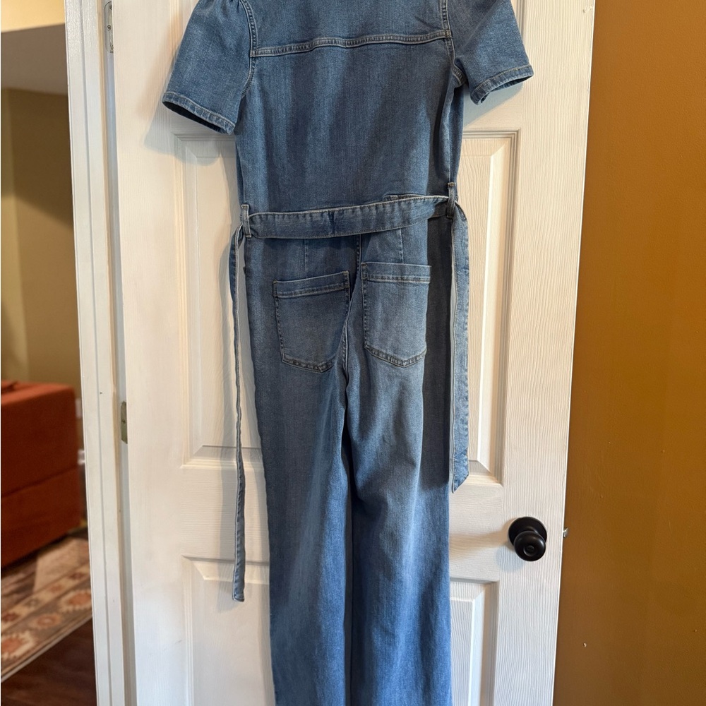 Denim Jumpsuit with Belt